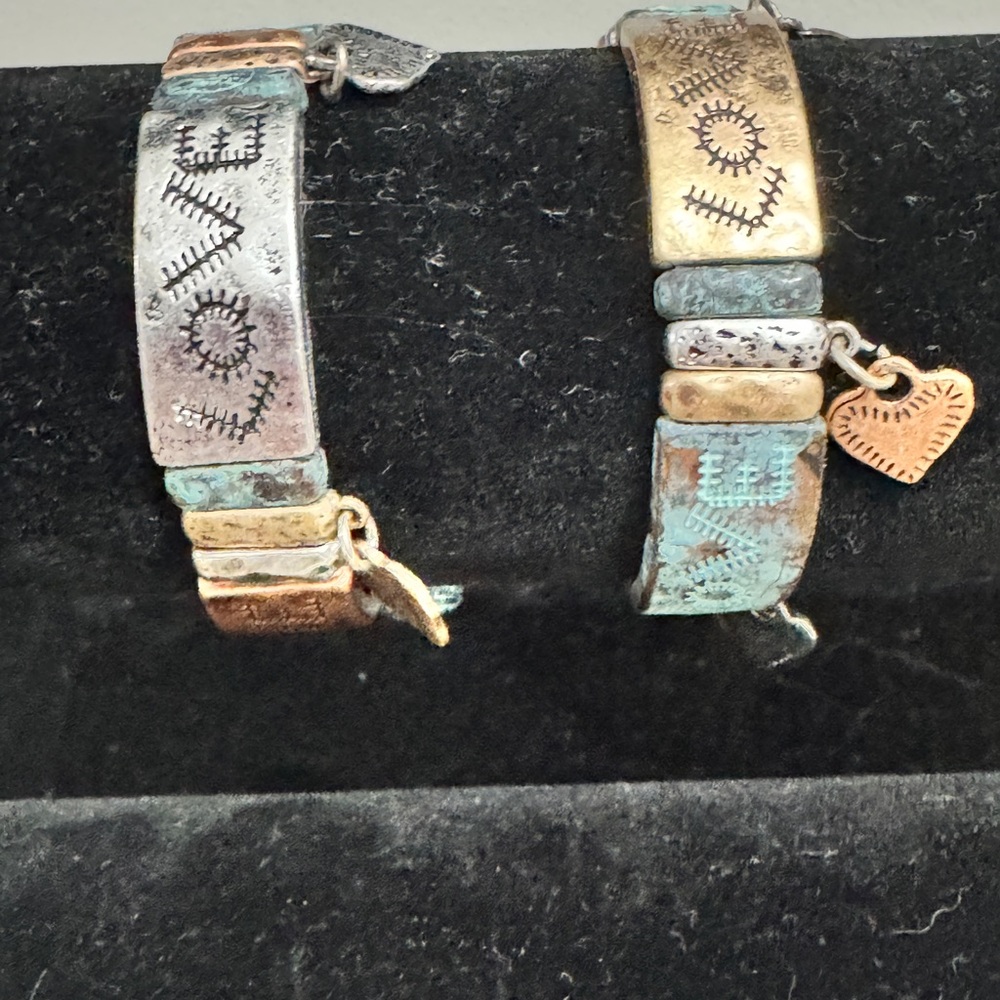 Love Engraved Mixed Metal Bracelet